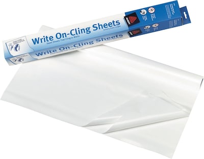 National® Write On-Cling Perforated Poly Static Sheets™, White, 27" x 34", 35 Sheets/Pad