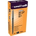 uni-ball Roller Ball Stick Dye-Based Pen, Micro Point, 0.5 mm, Black Ink / Black Barrel