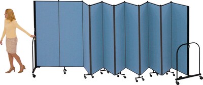 Screenflex® 7-Panel FREEstanding™ Portable Room Dividers, 8'H x 13'1"L, Blue