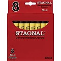 Crayola® Staonal Marking Crayon, 5 Long, 9/16 Diameter, Red, 8/Box (520002)