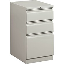 HON® Brigade® Efficiencies™ Mobile Pedestal, Box/Box/File, Light Grey, 19-7/8D