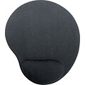 Mouse Pad with Wrist Rest, Black, 20/Carton