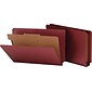 Smead End Tab Psbd Classification Folder w/SafeSHIELD® Fasteners, 1 Divider, 2" Expansion, Legal Size, Red, 10 per Box (29855)