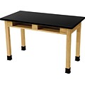 National Public Seating Wood Science Table, Chemical Resistant Series, 30 x 60, Black/Ashwood (SLT1-3060C)
