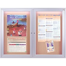 Ghent 2-Door Enclosed Bulletin Board with Concealed Lighting, 36 x 48 (CPA23648K)