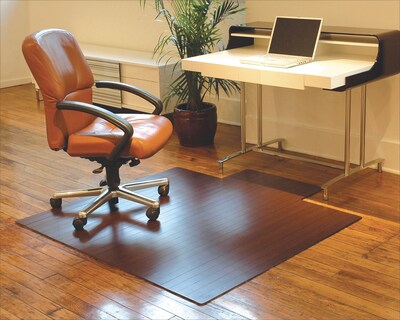 Anji Mountain Standard Bamboo Roll-Up Chairmat, Rectangular, 44"x52", Dark Cherry