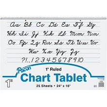 Pacon Chart Tablets 32H x 24W, 1 Ruled, White, 70 Sheets/Pack