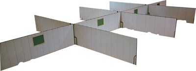 Screenflex® 11-Panel FREEstanding™ Portable Room Dividers, 8'H x 20'5"L, Grey