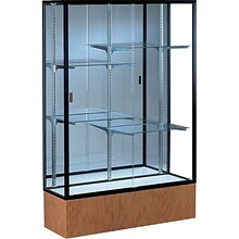 Waddell Reliant Series 4-Shelf Display Case, Satin/Light Oak Veneer, 72H x 48W x 16D