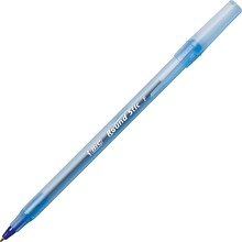 BIC Round Stic Ballpoint Pens, Fine Point, Blue Ink, Dozen (20130/GSF11BL)