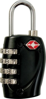 Baumgartens 4-Dial TSA Travel Lock, Black (62974)