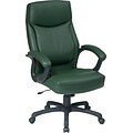 Office Star Bonded Leather Executive High-Back Chair, Green