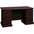 Bush Business Syndicate 60W Double Pedestal Desk, Mocha Cherry