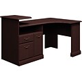 Bush Business Furniture Syndicate Expandable Corner Desk, Mocha Cherry
