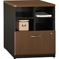 Bush Business Furniture Cubix® Collection in Sienna Walnut/Bronze Finish, Storage Cabinet, 24W, Installed (WC25523FA)
