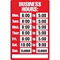 Cosco® Business Hours Sign Kit, 8x12" (098071)