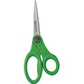 Westcott® KleenEarth® 7 Stainless Steel Standard Scissors with  Protection, Pointed Tip, Green (14834)