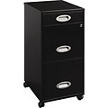 Lorell SOHO 3-Drawer File Cabinet, Black, Letter (LLR17427)