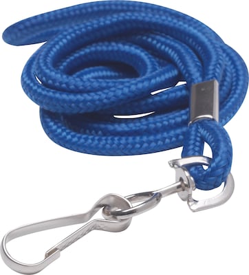 Staples® Lanyards with Swivel Clip, 36 Length, Nylon, Blue, 12/Pack (18917)
