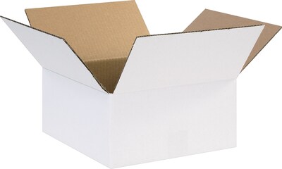 12 x 12 x 6 Shipping Box, ECT 32, White, 25/Bundle (22615)