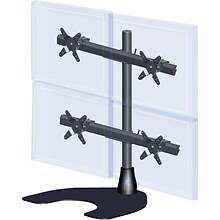 Ergotech Quad Adjustable Monitor Stand, 17 to 24 Monitors, Black (100-D28-B13)