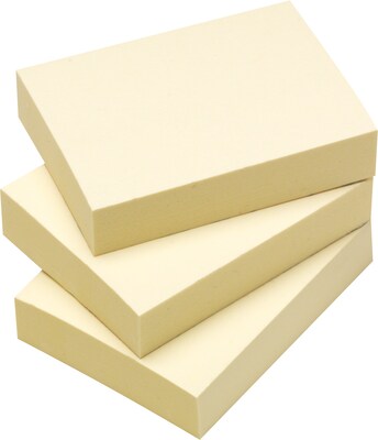 Staples® Stickies Notes, 1 1/2 x 2, Yellow, 100 Sheet/Pad, 432 Pads/Carton (MMMS152YR12CT)