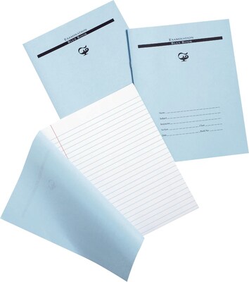 Pacon Corporation Examination Books, 4 Sheets/8 Pages, Wide Ride, Blue Cover, 7H x 8 1/2W
