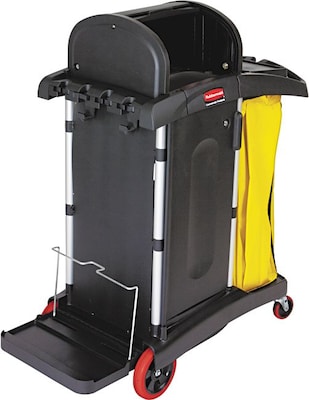 Rubbermaid High-Security 2-Shelf Cleaning Cart (FG9T7500BLA)