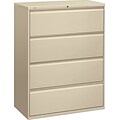 HON Brigade® 800 Series Lateral File, 4-Drawer, 53-1/4Hx42Wx19-1/4D, Putty