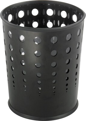 Safco Bubble Steel Trash Can with no Lid, 6 Gallon, Black Speckle (9740BL)