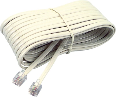 Softalk® Telephone Extensions Cord, Plug/Plug, Ivory, 25ft