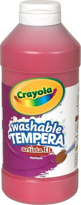Crayola Artista II Washable Tempera Paint, Red, 16 oz. (54-3115-038)