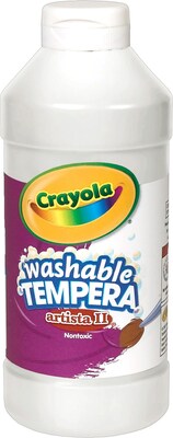 Crayola Artista II Washable Tempera Paint, White, 16 oz.