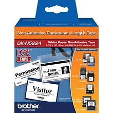 Brother DK-N5224 Non-Adhesive Wide Width Continuous Paper Labels, 2-1/10 x 100, Black on White (DK