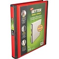 Staples® Better 1 3 Ring View Binder with D-Rings, Red (18370)