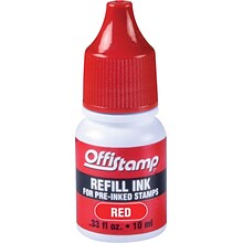 Offistamp® Pre-Inked Stamps Refill Ink, Red