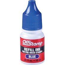 Offistamp® Pre-Inked Stamps Refill Ink, Blue