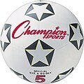 Champions Water-Resistant Rubber-Covered Sports Ball, White/Black, Size 4 Soccer Ball