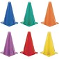 Indoor/Outdoor Flexible Vinyl Cone Set, 9", 6 Assorted Color Cones per Set