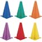 Indoor/Outdoor Flexible Vinyl Cone Set, 9, 6 Assorted Color Cones per Set
