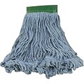 Rubbermaid Commercial Super Stitch Blend Mop Heads Cotton/Synthetic; Medium Blue, 6/Case