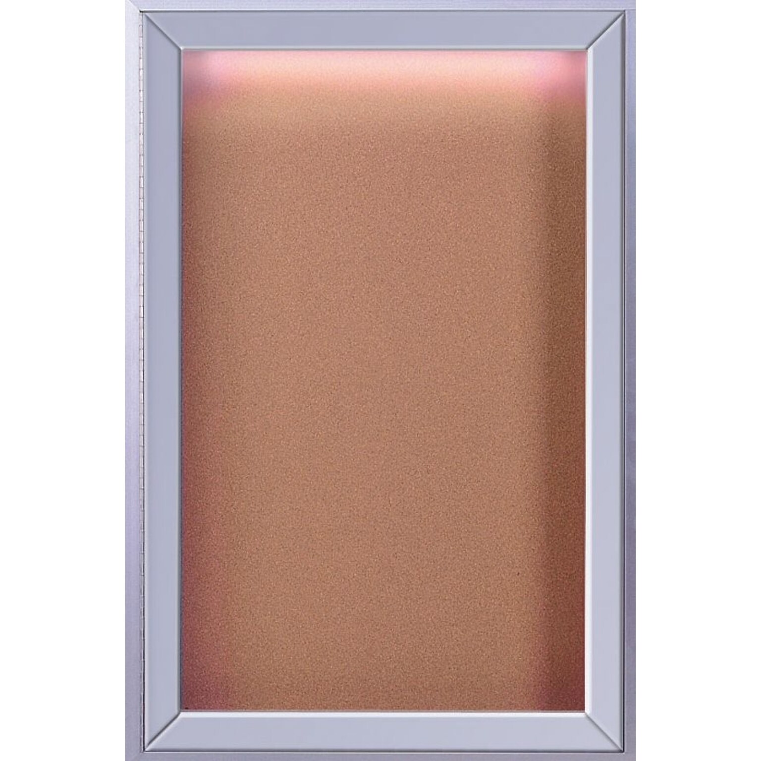 Ghent 1-Door Enclosed Bulletin Board with Concealed Lighting, 36W x 24H (CPA13624K)