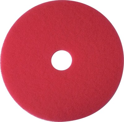 3M 20 Buffing Floor Pad, Red, 5/Carton (MMM510020)