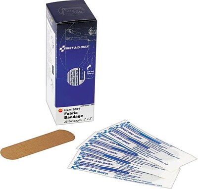 SmartCompliance 1 x 3 Fabric Bandages Refill, 25/Box, 24 Boxes/Carton (FAE-3001)