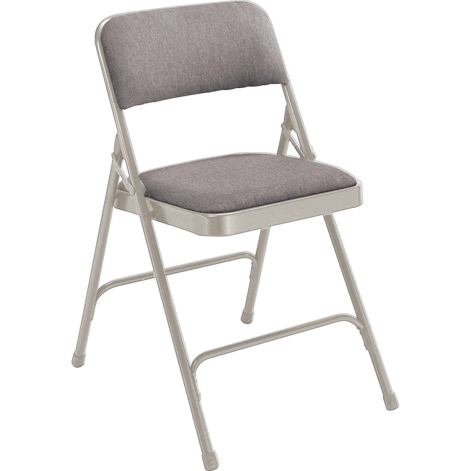 NPS 2200 Series Fabric Padded Premium Folding Chairs, Greystone/Grey, 4/Pack (2202/4)