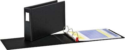Cardinal EasyOpen Tabloid Slant-D Reference Heavy Duty 3" 3-Ring Non-View Binders, D-Ring, Black (12142V3)