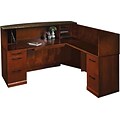 Safco Sorrento, Bourbon Cherry, Reception Station w/Right Return, Marble Counter
