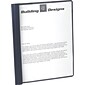 Oxford Clear Front Report Covers with Fasteners, Dark Blue (55838)