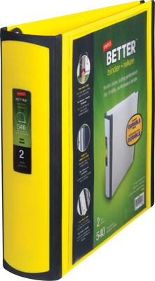 Staples® Better 2 3 Ring View Binder with D-Rings, Yellow (20248)