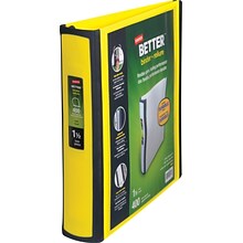 Staples® Better 1-1/2 3 Ring View Binder with D-Rings, Yellow (19060)